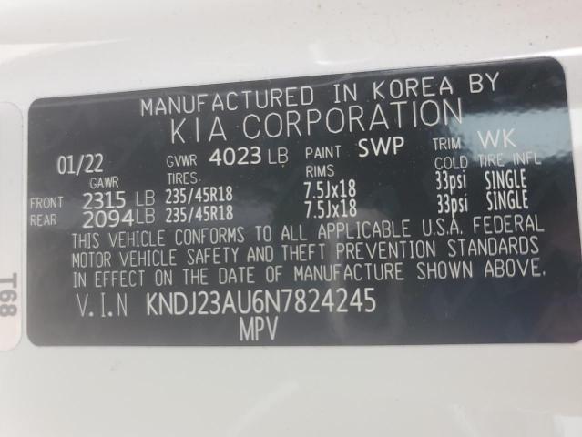 KNDJ23AU6N7824245 - 2022 KIA SOUL LX WHITE photo 12