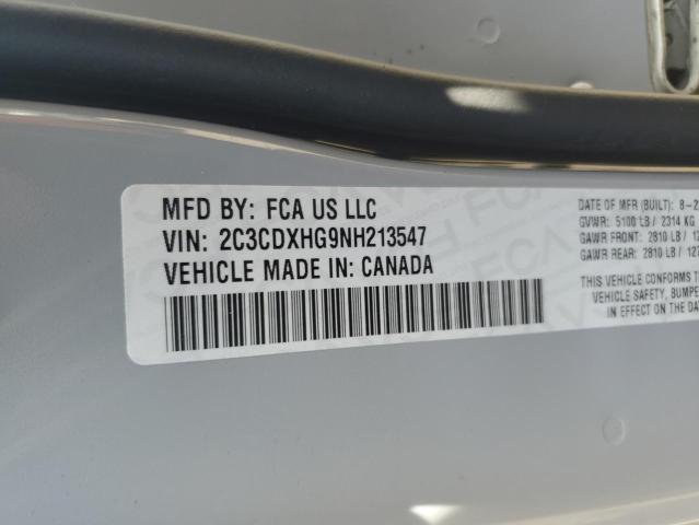 2C3CDXHG9NH213547 - 2022 DODGE CHARGER GT GRAY photo 12