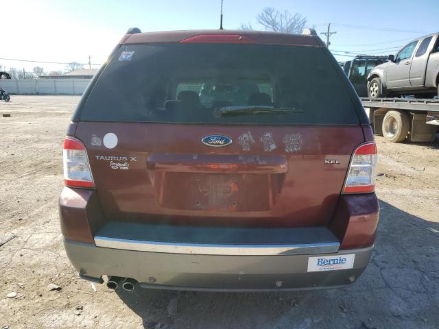 1FMDK02W78GA15154 - 2008 FORD TAURUS X SEL MAROON photo 6