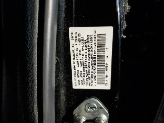 5KBCP3F82AB006281 - 2010 HONDA ACCORD EXL BLACK photo 12