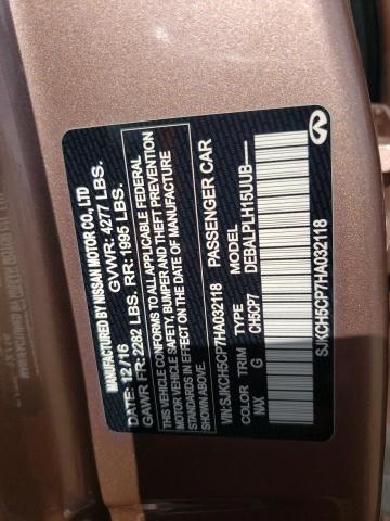 SJKCH5CP7HA032118 - 2017 INFINITI QX30 BASE GOLD photo 12