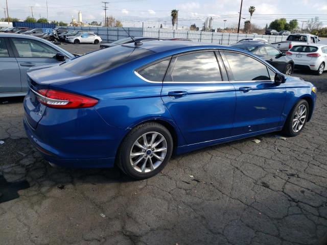 3FA6P0H72HR307209 - 2017 FORD FUSION SE BLUE photo 3