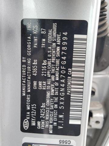 5XXGN4A70FG478994 - 2015 KIA OPTIMA EX SILVER photo 12