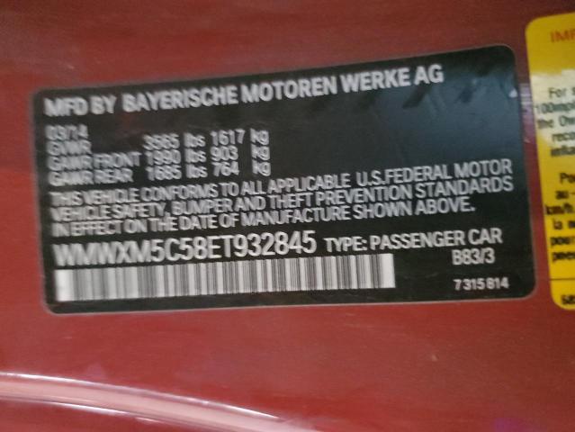 WMWXM5C58ET932845 - 2014 MINI COOPER TWO TONE photo 12