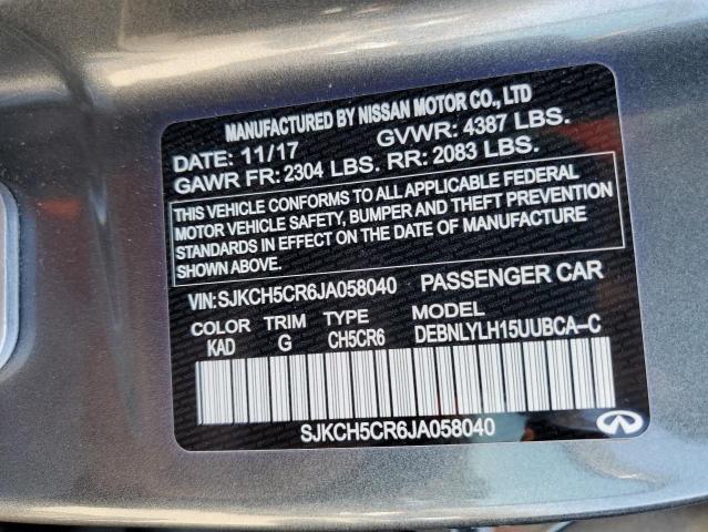 SJKCH5CR6JA058040 - 2018 INFINITI QX30 BASE Grau Foto 13