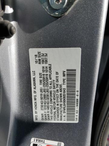 5FNRL6H98KB051643 - 2019 HONDA ODYSSEY ELITE SILVER photo 12