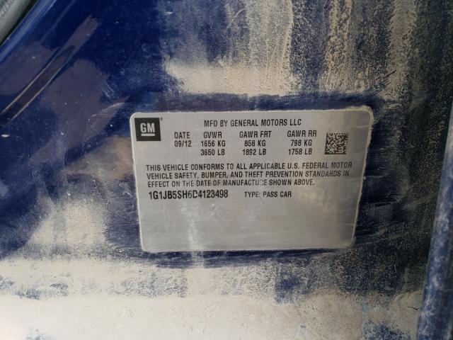 1G1JB5SH6D4123498 - 2013 CHEVROLET SONIC LS BLUE photo 12