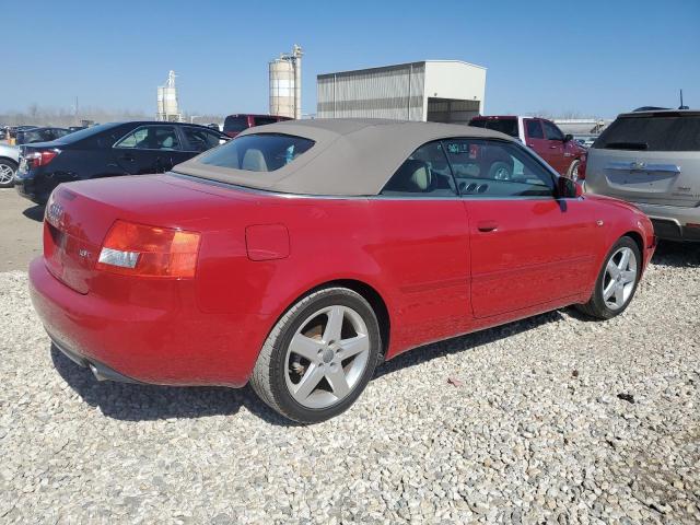 WAUAC48H14K014686 - 2004 AUDI A4 1.8 CABRIOLET RED photo 3