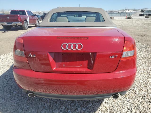 WAUAC48H14K014686 - 2004 AUDI A4 1.8 CABRIOLET RED photo 6