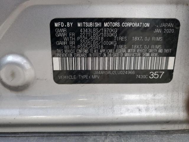 JA4AR3AU2LU024966 - 2020 MITSUBISHI OUTLANDER ES SILVER photo 14