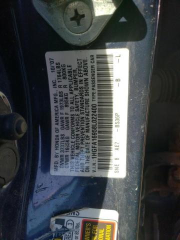 1HGFA16958L022400 - 2008 HONDA CIVIC EXL ლურჯი ფოტო 12