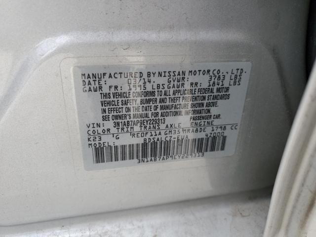 3N1AB7AP9EY229313 - 2014 NISSAN SENTRA S SILVER photo 12