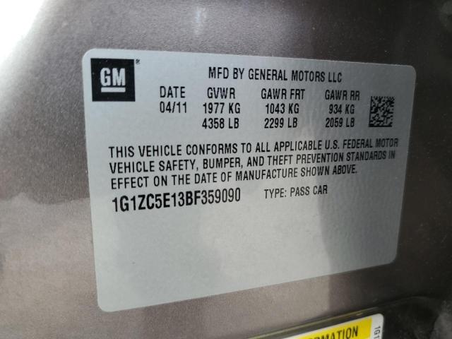 1G1ZC5E13BF359090 - 2011 CHEVROLET MALIBU 1LT GRAY photo 13