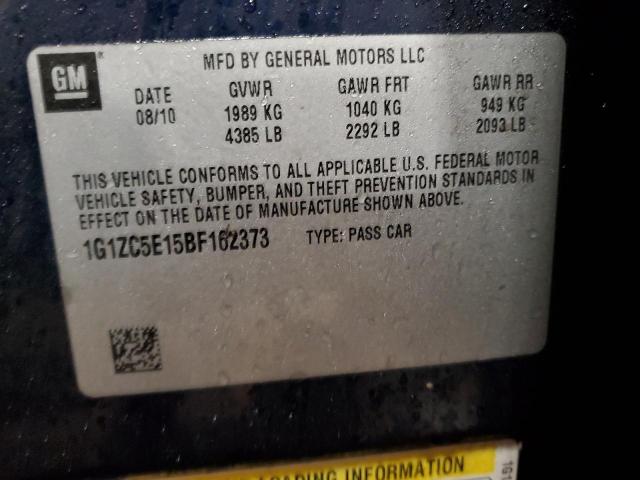 1G1ZC5E15BF162373 - 2011 CHEVROLET MALIBU 1LT ლურჯი ფოტო 12