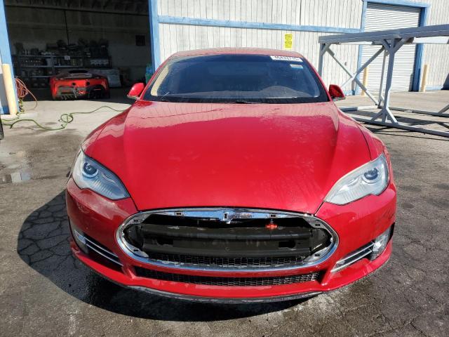 5YJSA1BG9DFP11046 - 2013 TESLA MODEL S RED photo 5