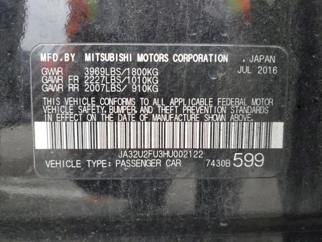 JA32U2FU3HU002122 - 2017 MITSUBISHI LANCER ES BLACK photo 12