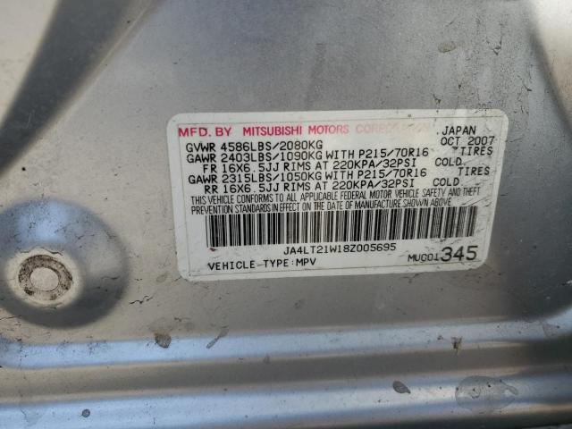 JA4LT21W18Z005695 - 2008 MITSUBISHI OUTLANDER ES SILVER photo 13