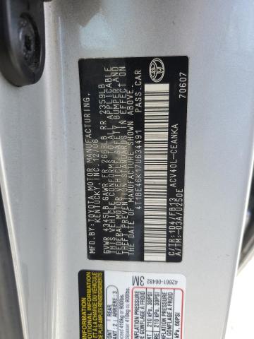 4T1BE46K17U634491 - 2007 TOYOTA CAMRY CE SILVER photo 12