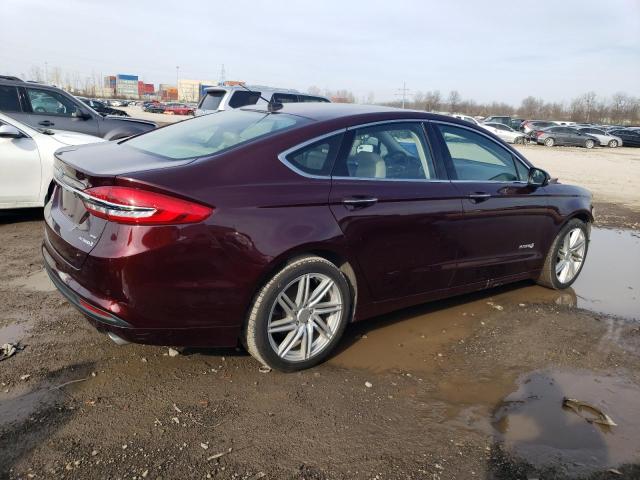 3FA6P0LU5JR252144 - 2018 FORD FUSION SE HYBRID MAROON photo 3