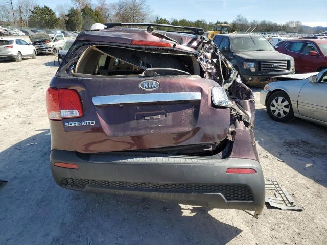 5XYKT3A6XCG300387 - 2012 KIA SORENTO BASE BURGUNDY photo 6