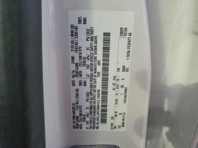 5LMCJ2C99HUL14436 - 2017 LINCOLN MKC SELECT WHITE photo 13