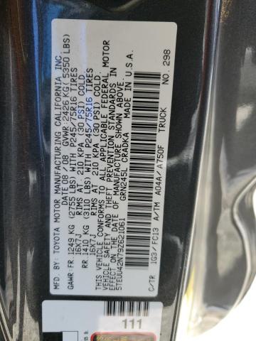 5TEUU42N79Z621061 - 2009 TOYOTA TACOMA ACCESS CAB Сұр фото 12