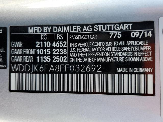 WDDJK6FA8FF032692 - 2015 MERCEDES-BENZ SL 400 SILVER photo 12