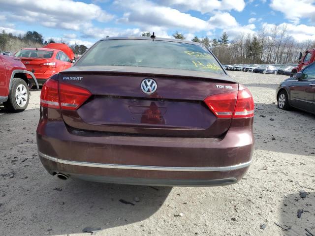 1VWCN7A31CC059171 - 2012 VOLKSWAGEN PASSAT SEL MAROON photo 6