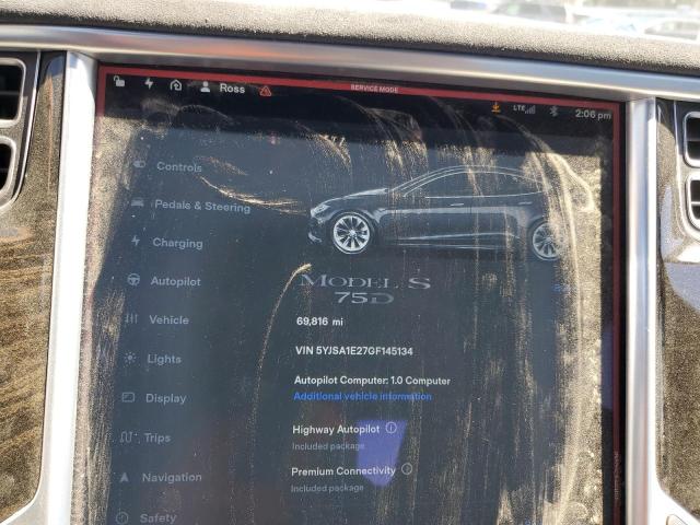 5YJSA1E27GF145134 - 2016 TESLA MODEL S GRAY photo 9