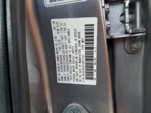 JHLRE48567C001133 - 2007 HONDA CR-V EX SILVER photo 13