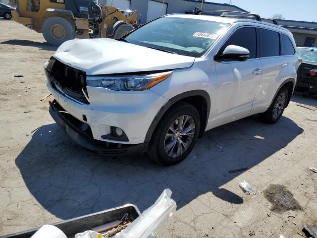 5TDJKRFH7FS177988 - 2015 TOYOTA HIGHLANDER XLE WHITE photo 1