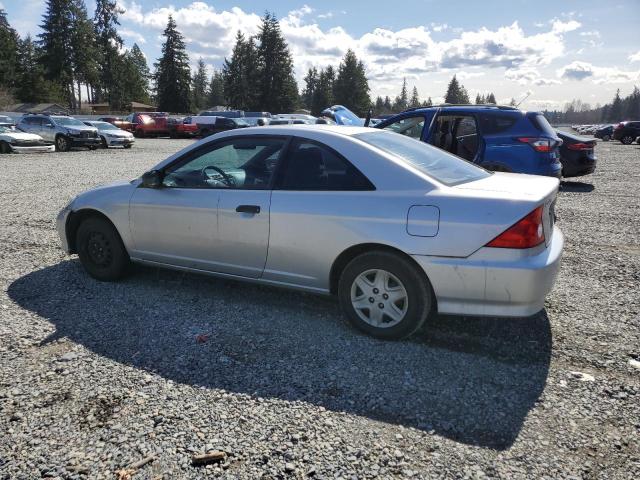 1HGEM22165L069231 - 2005 HONDA CIVIC DX VP SILVER photo 2