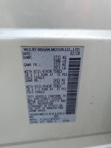 5N1DR2MM2JC641002 - 2018 NISSAN PATHFINDER S 银色 照片 13