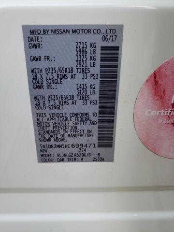 5N1DR2MM5HC699471 - 2017 NISSAN PATHFINDER S თეთრი ფოტო 14