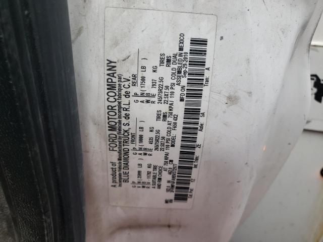 3FRWF6FA9BV372977 - 2011 FORD F650 SUPER DUTY WHITE photo 10