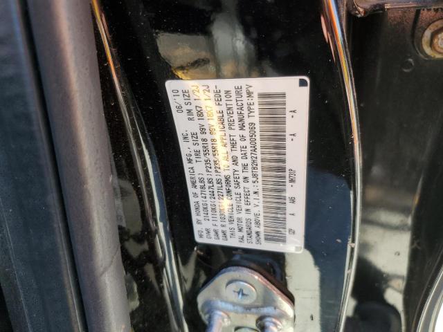 5J8TB2H27AA005069 - 2010 ACURA RDX BLACK photo 12