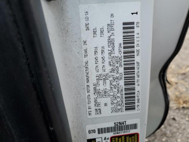 5TFSZ5AN3HX070617 - 2017 TOYOTA TACOMA ACCESS CAB თეთრი ფოტო 12