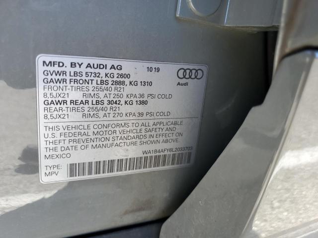 WA1B4AFY6L2033703 - 2020 AUDI SQ5 PREMIUM PLUS GRAY photo 13