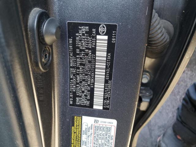 4T1BK46K17U033722 - 2007 TOYOTA CAMRY LE GRAY photo 12