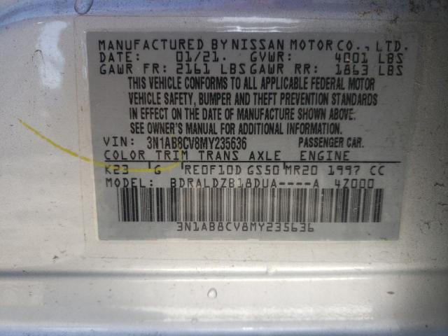 3N1AB8CV8MY235636 - 2021 NISSAN SENTRA SV SILVER photo 12