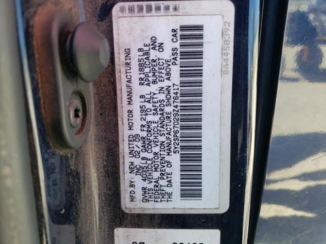 5Y2SP67029Z476417 - 2009 PONTIAC VIBE BLUE photo 12