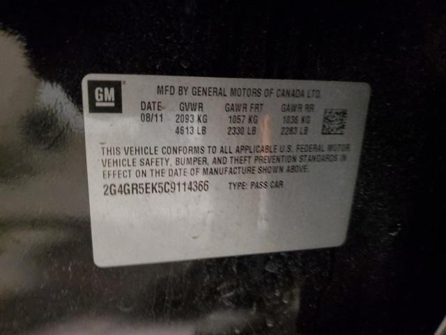 2G4GR5EK5C9114366 - 2012 BUICK REGAL 黑色 照片 12