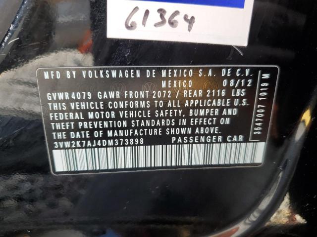 3VW2K7AJ4DM373898 - 2013 VOLKSWAGEN JETTA BASE Սև լուսանկար 12