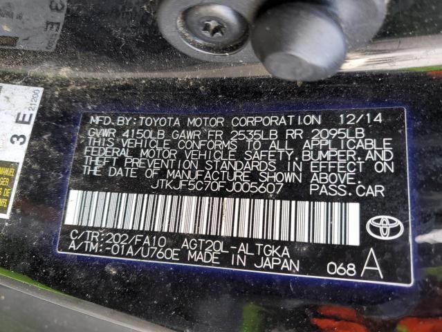 JTKJF5C70FJ005607 - 2015 TOYOTA SCION TC 黑色 照片 12