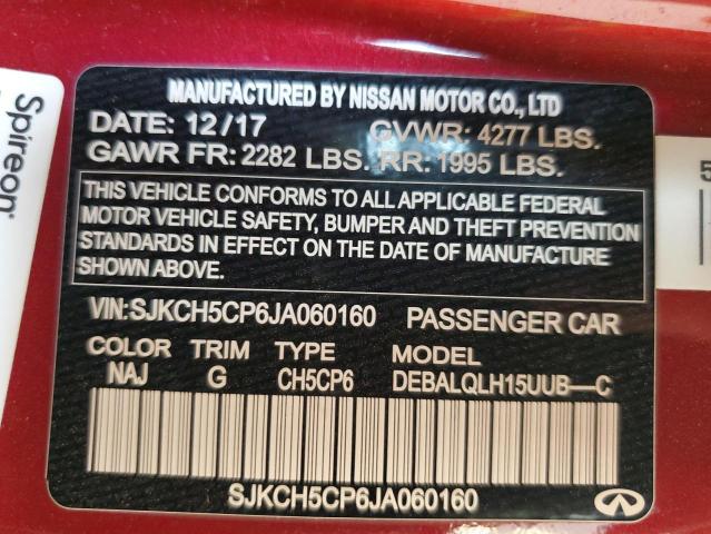 SJKCH5CP6JA060160 - 2018 INFINITI QX30 BASE Rot Foto 13