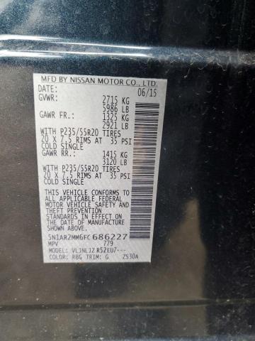 5N1AR2MM6FC686227 - 2015 NISSAN PATHFINDER S 蓝色 照片 12