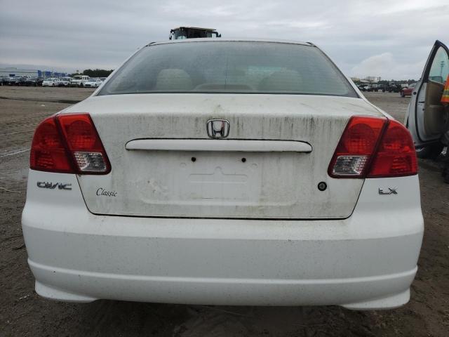 2HGES16685H554781 - 2005 HONDA CIVIC LX WHITE photo 6