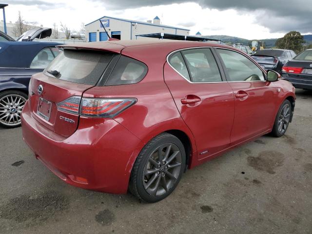 JTHKD5BHXC2080461 - 2012 LEXUS CT 200 RED photo 3