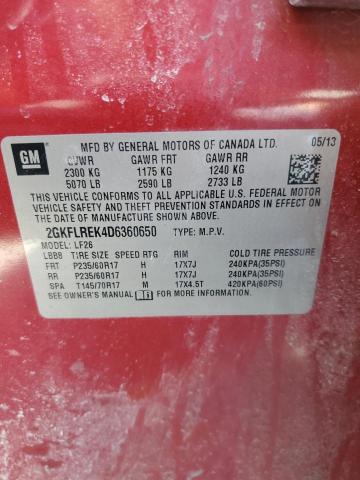 2GKFLREK4D6360650 - 2013 GMC TERRAIN SLE RED photo 13