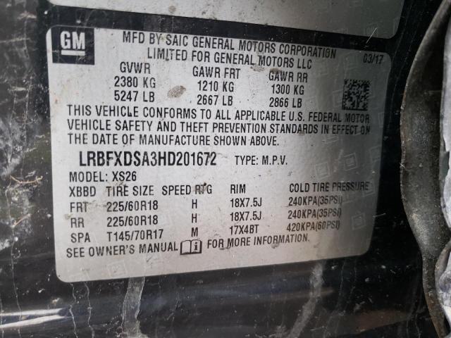 LRBFXDSA3HD201672 - 2017 BUICK ENVISION ESSENCE BLACK photo 13